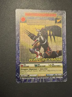 WarGreymon ST-84 Digimon 2001 Holo Vintage Bandai Card - Image 4