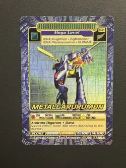 Metalgarurumon ST-85 Digimon 2001 Holo Vintage Bandai Card - Image 1