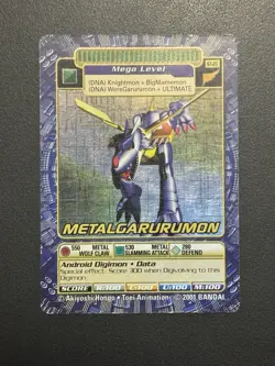 Metalgarurumon ST-85 Digimon 2001 Holo Vintage Bandai Card - Image 5