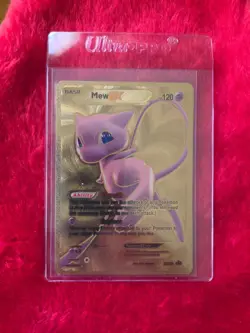 Pokemon Mew EX Gold Foil Fan Art Collector Card - 120 HP - Image 1