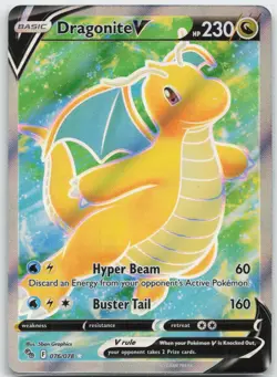 Dragonite V 076/078 Ultra Rare Pokemon GO Pokemon NM - Image 1