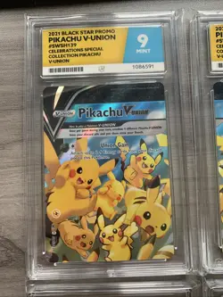 Pokemon TCG Pikachu V-Union SWSH 139/140/141/142 Black Star Promo Graded Ace 9 - Image 2