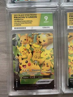 Pokemon TCG Pikachu V-Union SWSH 139/140/141/142 Black Star Promo Graded Ace 9 - Image 4