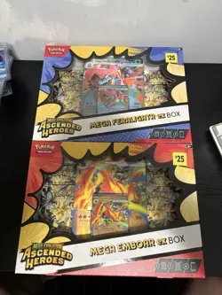 Pokemon Ascended Heroes Mega Feraligatr ex Box + Mega Emboar ex Box SEALED (2) - Image 1