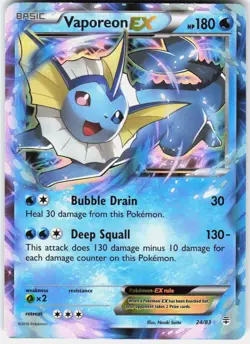 Pokemon Vaporeon EX 24/83 Holo EX Rare Generations Pokemon Near Mint - Image 1