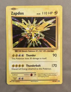 Pokemon TCG Zapdos Evolutions 42/108 Reverse Holo Rare XY MP - Image 1