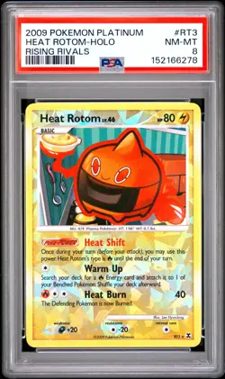 2009 POKEMON PLATINUM RISING RIVALS #RT3 HEAT ROTOM-HOLO PSA 8 - Image 1