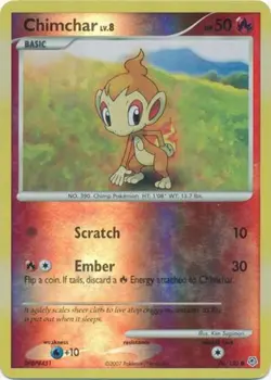 1x Chimchar - 76/130 - Common - Reverse Holo Heavily Played Pokemon Diamond & Pe - Image 1