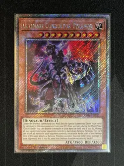 YuGiOh Ultimate Conductor Tyranno RA04-EN287 Platinum Secret Rare 1st Ed NM - Image 1