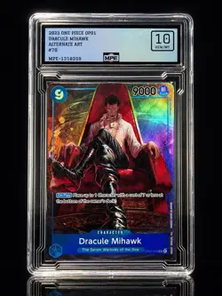 Bandai One Piece TCG Dracule Mihawk Romance Dawn OP01-070 GEM 10 - Image 1