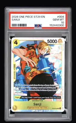 2026 ONE PIECE EGGHEAD ST29-004 SANJI PSA 10 - Image 1