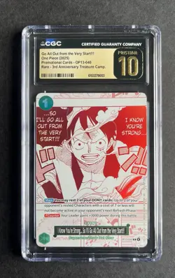 One Piece OP13-040 “I Know You’re Strong” 3rd Anniversary Promo CGC 10 - Image 1