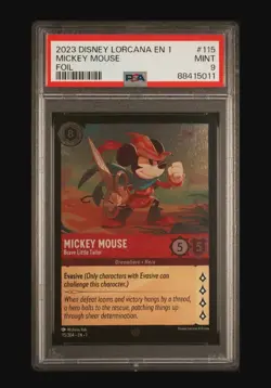Disney Lorcana Mickey Mouse Brave Little Tailor Cold Foil PSA 9 115/204 - Image 2