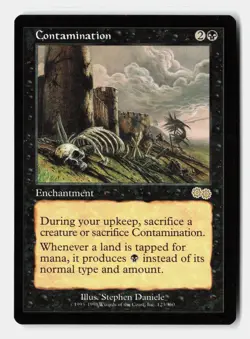 Contamination 123 Rare Urza's Saga Magic: The Gathering Near Mint - Image 1