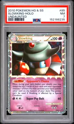2010 POKEMON HEARTGOLD & SOULSILVER UNDAUNTED #85 SLOWKING-HOLO PSA 7 - Image 1