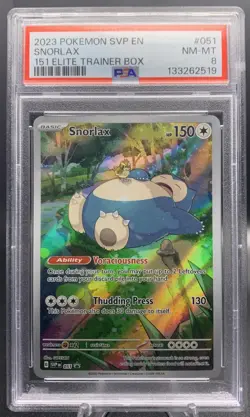Snorlax 051 SV PSA 8 NM-MT - Black Star Promo - 2023 Pokemon 151 ETB - Image 1