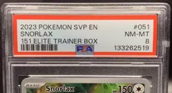 Snorlax 051 SV PSA 8 NM-MT - Black Star Promo - 2023 Pokemon 151 ETB - Image 3