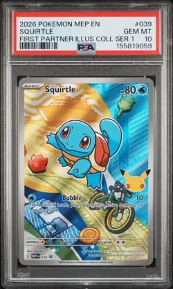 2026 POKEMON MEP EN-ME BLACK STAR PROMO #039 SQUIRTLE PSA 10 - Image 1