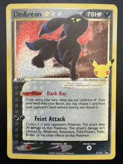 Pokemon Umbreon Gold Star 17/17 Celebrations Classic Collection - NM - Image 1