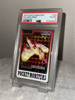 1997 POCKET MONSTERS CARDDASS #146 MOLTRES-PRISM PSA 6 - Image 1