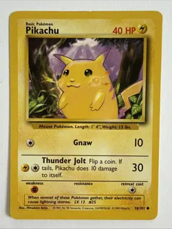 Pikachu Base Set - 1999 Pokemon WOTC - 58/102 - Image 1