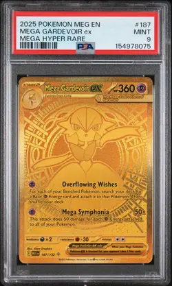 2025 POKEMON MEG EN-MEGA EVOLUTION MEGA HYPER RARE #187 MEGA GARDEVOIR EX PSA 9 - Image 1