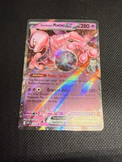 Team Rocket's Mewtwo ex 205 Holo Promo Scarlet & Violet Promo Pokemon Near Mint - Image 1