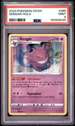 GENGAR-HOLO 085/202 Pokemon Sword & Shield PSA 9 Mint - Image 1