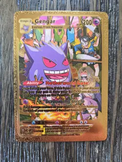 Pokemon Gengar GOLD Foil Fan Art Custom Card - 200 HP - TG10 - Image 1