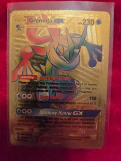 Pokemon Greninja GX Gold Foil Fan Art Card - 230 HP - 135/131 - Image 1