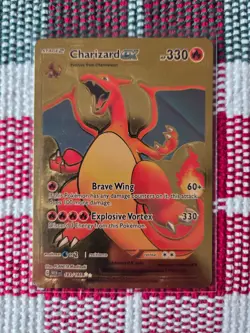 Pokemon Charizard ex GOLD Foil Fan Art Collector Card - 330 HP - 183/165 - Image 1