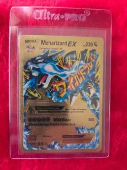 Pokemon Charizard Gold Foil Fan Art Collector Card - EX - 300 - 230 HP - Image 1