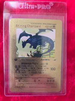 Pokemon Shining Charizard Gold Foil Fan Art Collector Card - 100 HP - 107/105 - Image 1
