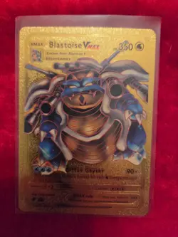 Pokemon Blastoise VMAX Gold Foil Fan Art Card - 350 HP - Image 1