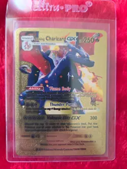 Pokemon Charizard GX Gold Foil Fan Art Collector Card - 250 HP - Image 1