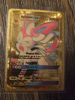 Pokemon Sylveon GX GOLD Foil Fan Art Collector Card - 200 HP - Image 1