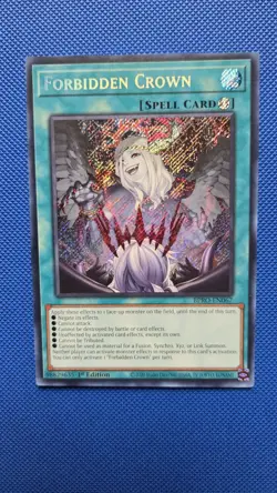 Yu-Gi-Oh! TCG Forbidden Crown Secret Rare BPRO 1st Edition NM - Image 1