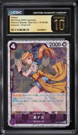 CGC PRISTINE 10 One Piece O-Nami ST18-002 Pirate Foil Jpn - Image 1