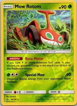 Pokemon Ultra Prism Mow Rotom Reverse Holo 14/156 - Image 1