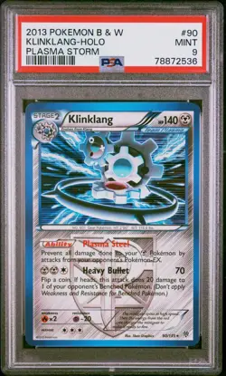 2013 Pokemon B & W Plasma Storm 90 Klinklang Holo PSA 9 - Image 1