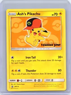 Ash's Pikachu - SM110 Promo Sun & Moon Promo Pokemon Lightly Played - Image 1