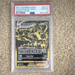 Pokemon 2021 Shining Fates Shiny Vault Eternatus VMAX SV122 PSA 10 Holo - Image 1