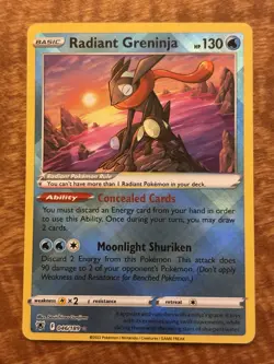 Pokemon Radiant Greninja Radiant Rare Holo Astral Radiance 046/189 130 HP EN - Image 1