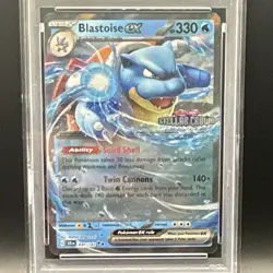 Pokemon Blastoise ex 030/142 Stellar Crown Stamp Promo Holo EN PSA 10 - Image 2