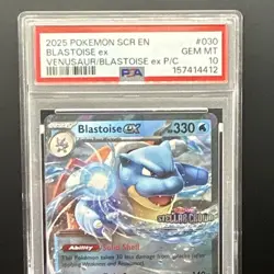 Pokemon Blastoise ex 030/142 Stellar Crown Stamp Promo Holo EN PSA 10 - Image 3