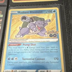 Pokemon TCG Radiant Blastoise + Mega EX Mixed Lot Binder Page Pokemon GO - Image 3