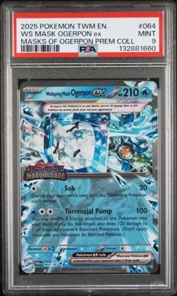 Wellspring Mask Ogerpon ex 064 PSA 9 2025 Pokemon Twilight Masquerade Prem Coll - Image 1