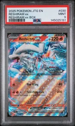 RESHIRAM EX #030 PSA 9 • 2025 POKEMON JTG EN-JOURNEY TOGETHER RESHIRAM EX BOX - Image 1