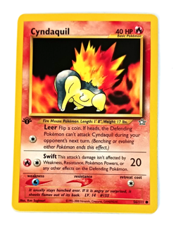 2000 Vintage Pokemon Neo Genesis 1st Edition Card 56 Cyndaquil NM Condition - Image 3