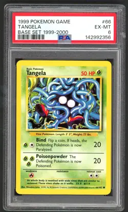 Pokemon Cards - PSA 6 Tangela 66/102 - Base Set 1999-2000 4th Print UK - Image 1